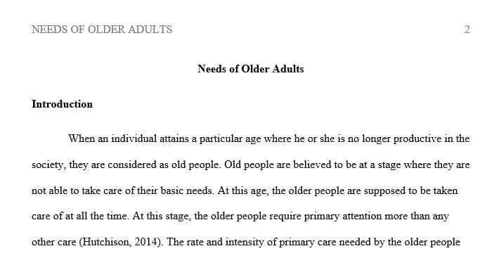 How do the primary care needs of older adults differ from the general population of adults