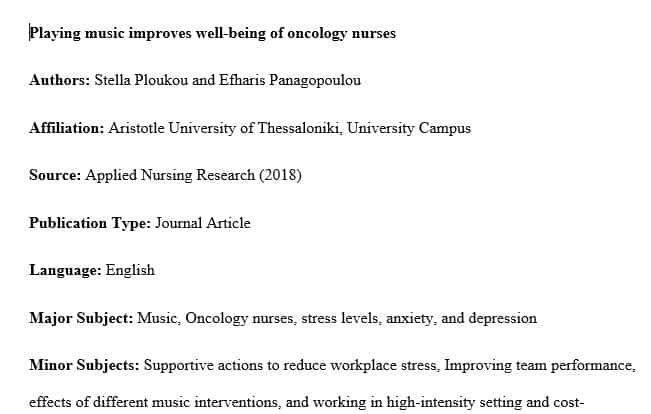 In Health care providers does the use of listening music positively impact their stress level