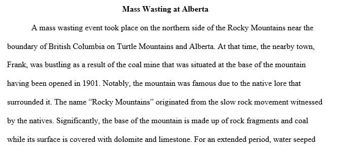 Make your own news article on a mass wasting event