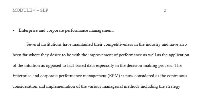 Module 4 - SLP Budgeting, Variance Analysis and Performance Evaluations