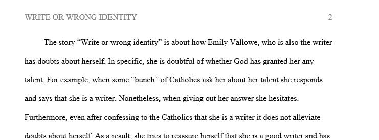 Read Emily Vallowe’s literacy narrative titled “Write or Wrong Identity”