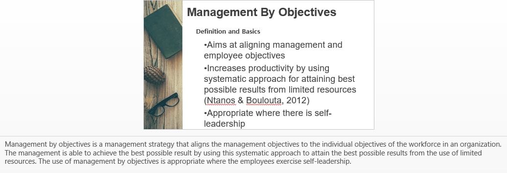 Research and explain various types of organizations as well as managing by objectives.