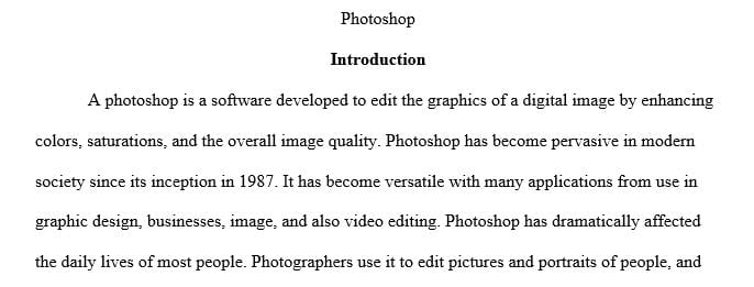 Research paper about photoshop 