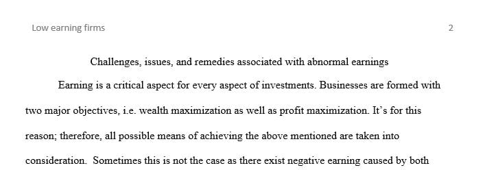 Results of the valuation that you prepared of a financial and banking institution