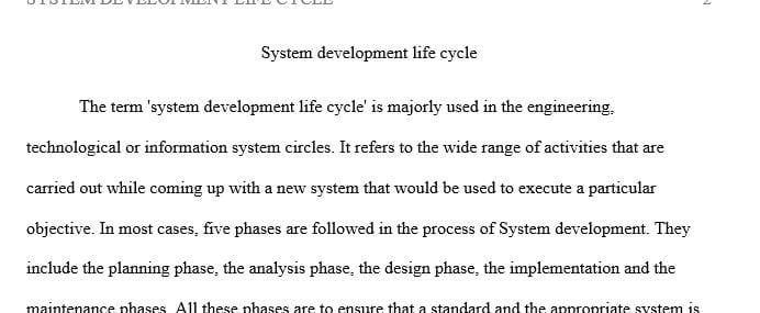 Review the SDLC (System Development Life Cycle) in textbook