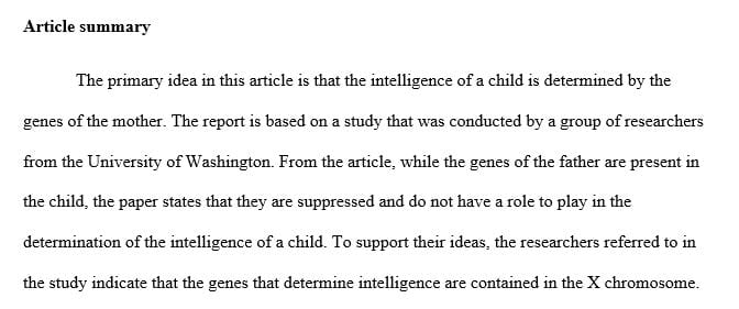 Select an article from a magazine or newspaper that has something in it that pertains to biology