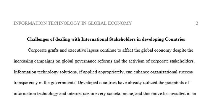 Submit a paper for elaborating on the challenges in dealing with international shareholders