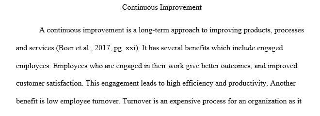 Survey of Continuous Improvement Techniques Including Six Sigma.