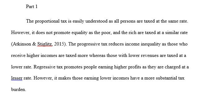  What are the advantages and disadvantages of the following tax systems