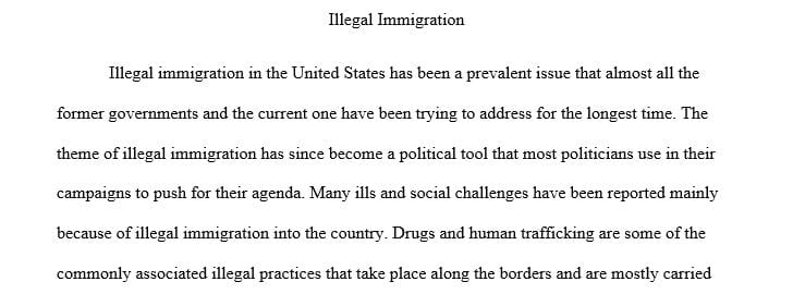 Topic is about illegal immigrants in the united states.