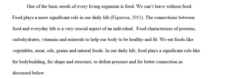 What are some of the connections between food and daily life/the self