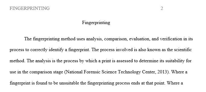 What is the scientific method and how is this theory applied to fingerprint analysis