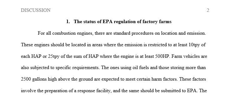 What is the status of EPA regulation of factory farms