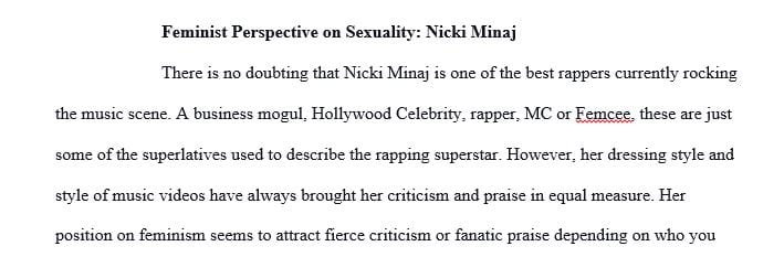What would feminists from these perspectives say about the video overall