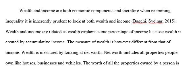 Why is it important to examine wealth along with income when studying inequality