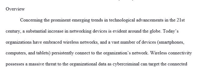 Write a four to six (4-6) page wireless security policy for a medium-sized banking organization