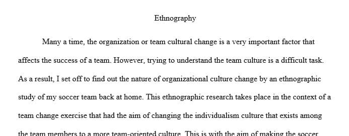 Writing Project 2: Ethnography