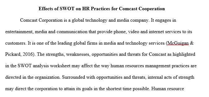 Conduct a basic SWOT analysis of Comcast
