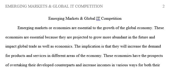 Describe an example of the effect of an emerging market on global IT competition.