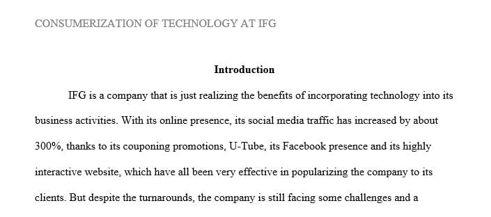 Describe the problem at IFG as succinctly as you can. Use this description to identify the main stakeholders.