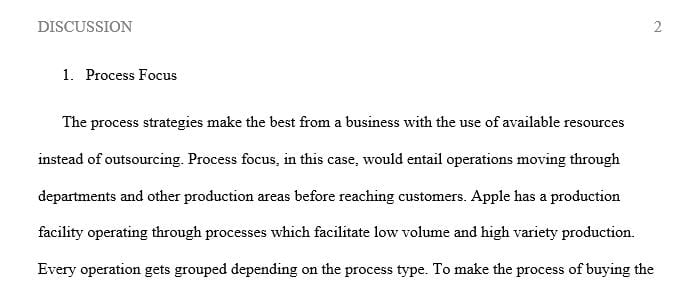 Determine the Process Focus for your new product.