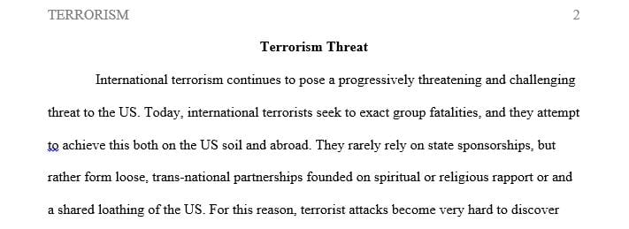 Evaluate the threat that may be posed to the U.S. from international terrorists entering via Central and South America 