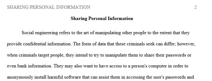 Explain a scenario where you or someone you know may have unknowingly given too much personal information to a stranger.