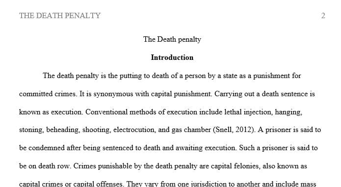 Explain the background and use of the death penalty in the United States.