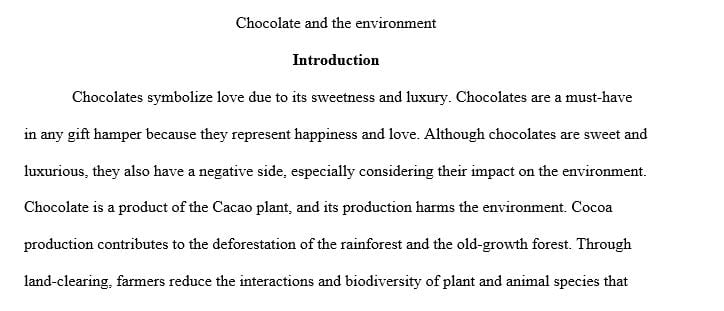 How does chocolate affect the environment