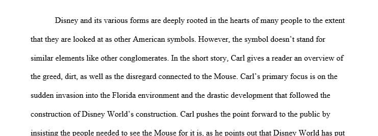 Reaction Discussion/White Paper to "Team Rodent: How Disney Devours the World" by Carl Hiaasen