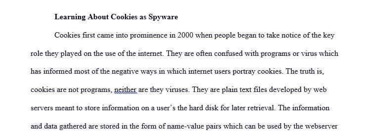 Research what kind of information cookies store.