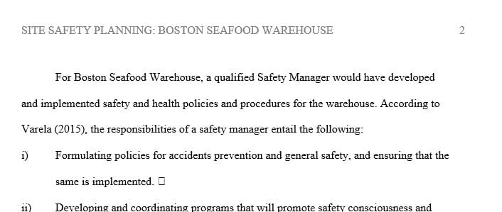 Select one and delve into the role of site safety officer for the applicable company.