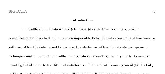 There are several benefits as well as challenges associated with the use of Big Data Analytics in the e-Healthcare industry.