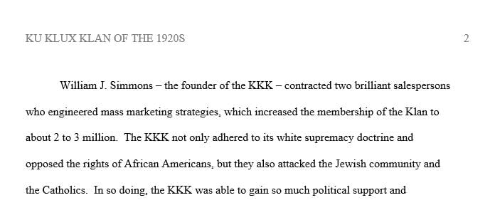 Was the Ku Klux Klan of the 1920s' a Mainstream Organization