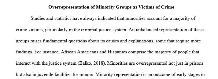 What are some of the possible explanations for the overrepresentation of minorities as crime victims