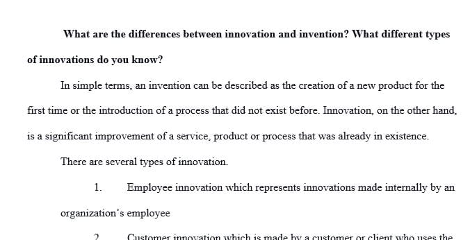 What are the differences between innovation and invention