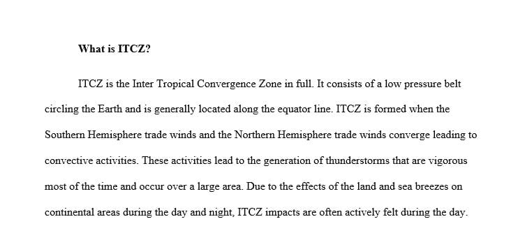 [Solved] What is the ITCZ and what is its significance ...