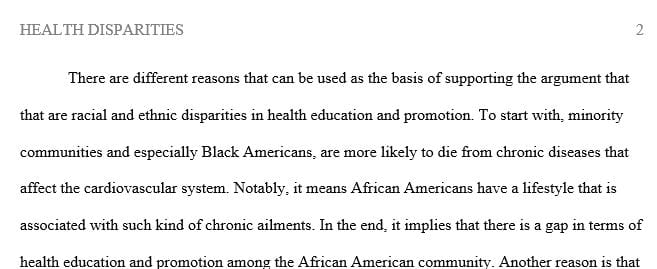 What reasons exist to believe that there may be substantial racial ethnic disparities in the receipt of health education