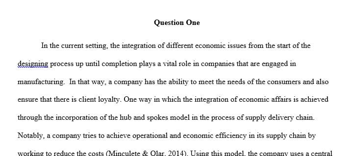 Why in in the current modern trade, the integration of economic affairs from design to completion is an important priority