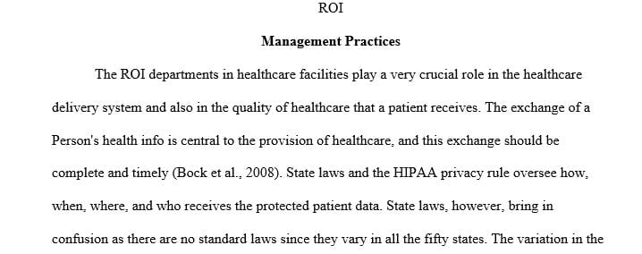 A release of information (ROI) department or division is found in virtually every hospital.