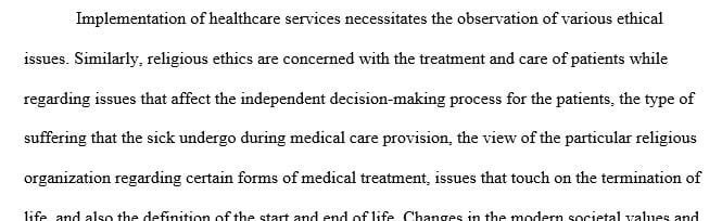 Choose an ethical issue related to the healthcare field previously discussed in this course.