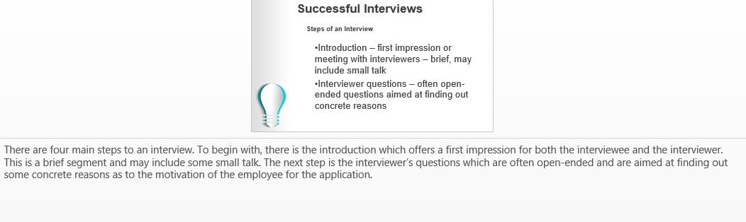 Create a PowerPoint presentation outlining guidelines for college students on how to have a successful interview.