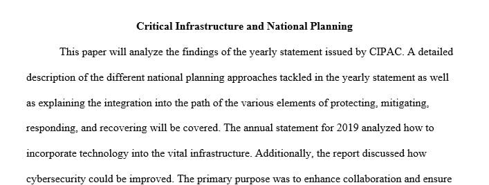 Describe one of the national planning approaches covered in the annual report.