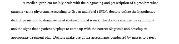 Describe the difference between a nursing practice problem and a medical practice problem
