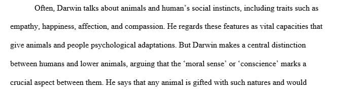 Describe the intellectual capacities that Darwin thinks would give any being a moral conscience.