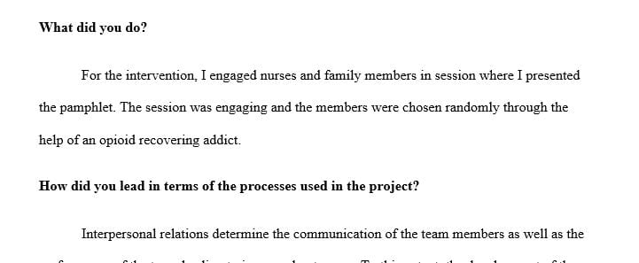 Develop and deliver a professional product to address the health problem defined in your first assessment to improve care 