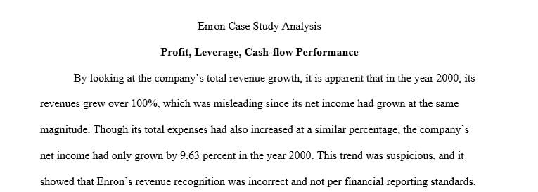 Evaluate Enron's profit leverage and cash flow performance during the period 1998-2000.