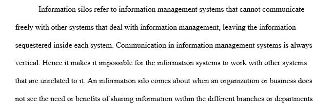 Explain why information silos are a problem for organizations.