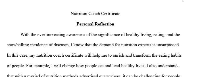 How do you plan on using your Nutrition Coach Certification