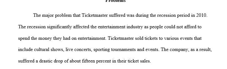 Identify the problems that Ticketmaster was facing using cause and effect analysis